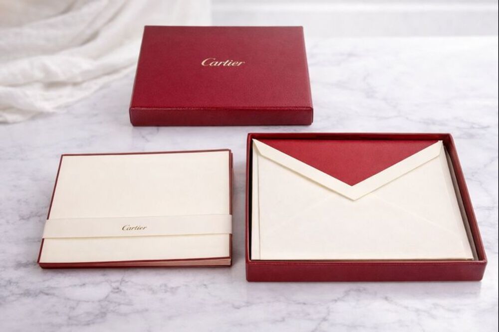 Cartier Panther Letter Card & Envelope Stationery Set of 9 w/ Original Box